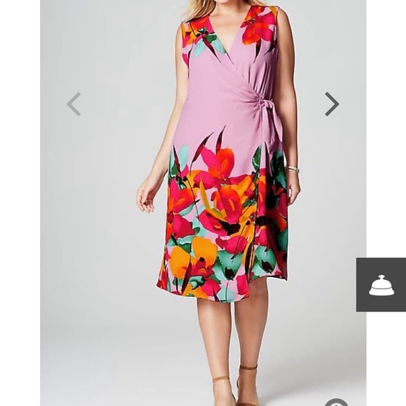 J. Jill Christian Siriano Floral Wrap cocktail dress. - Picture 5 of 5